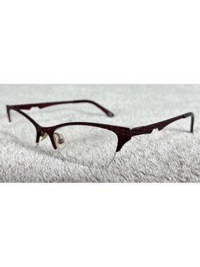 Lulu Guinness L740 Red Candy Lips Half-Rim Metal Eyeglasses Frames 49-17-135